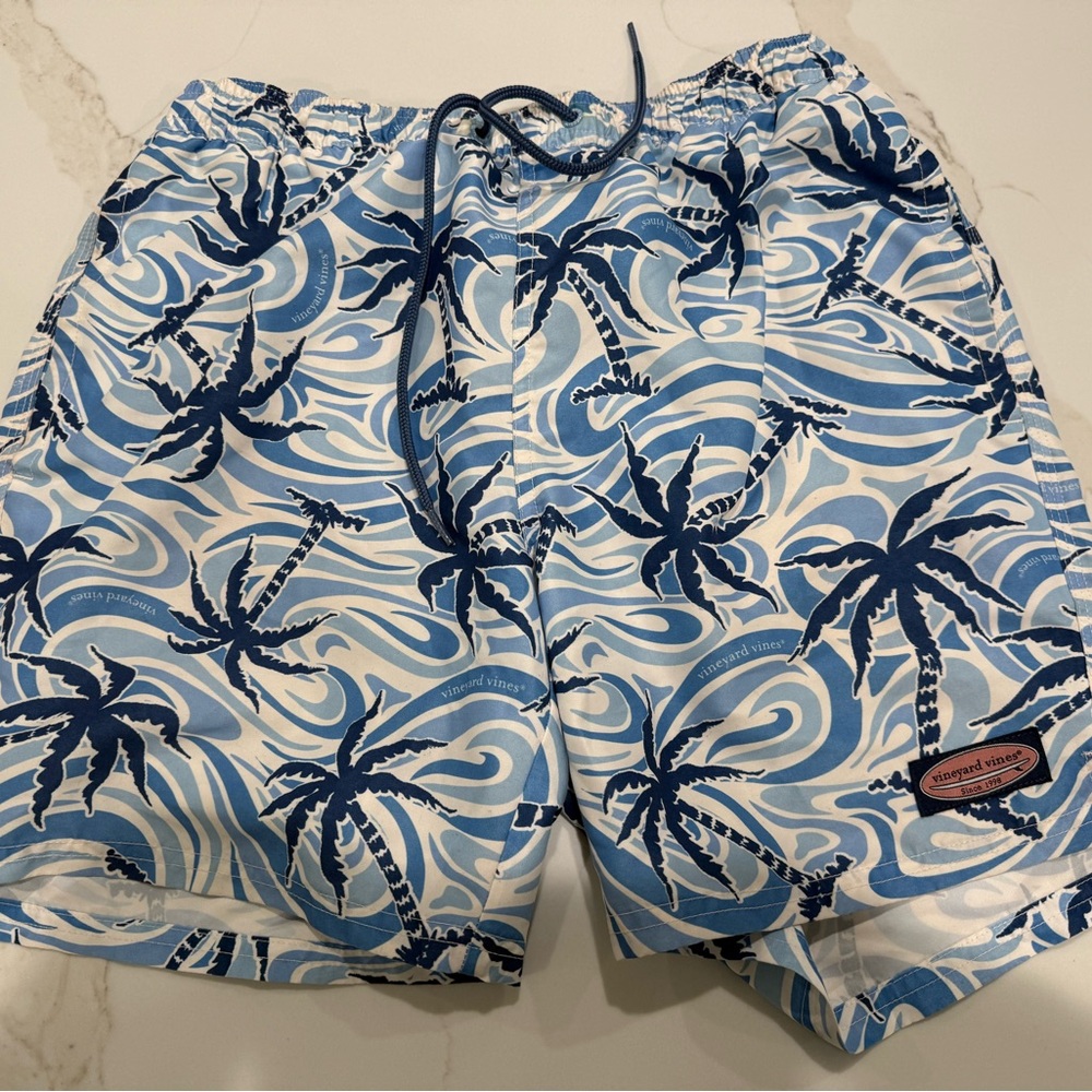 Vineyard Vines Blue and White Swim Trunks